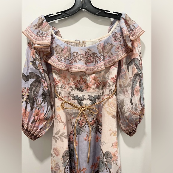 🔥NWT AU0 Zimmermann Wylie Off-The-Shoulder Midi-Dress - Picture 4 of 16